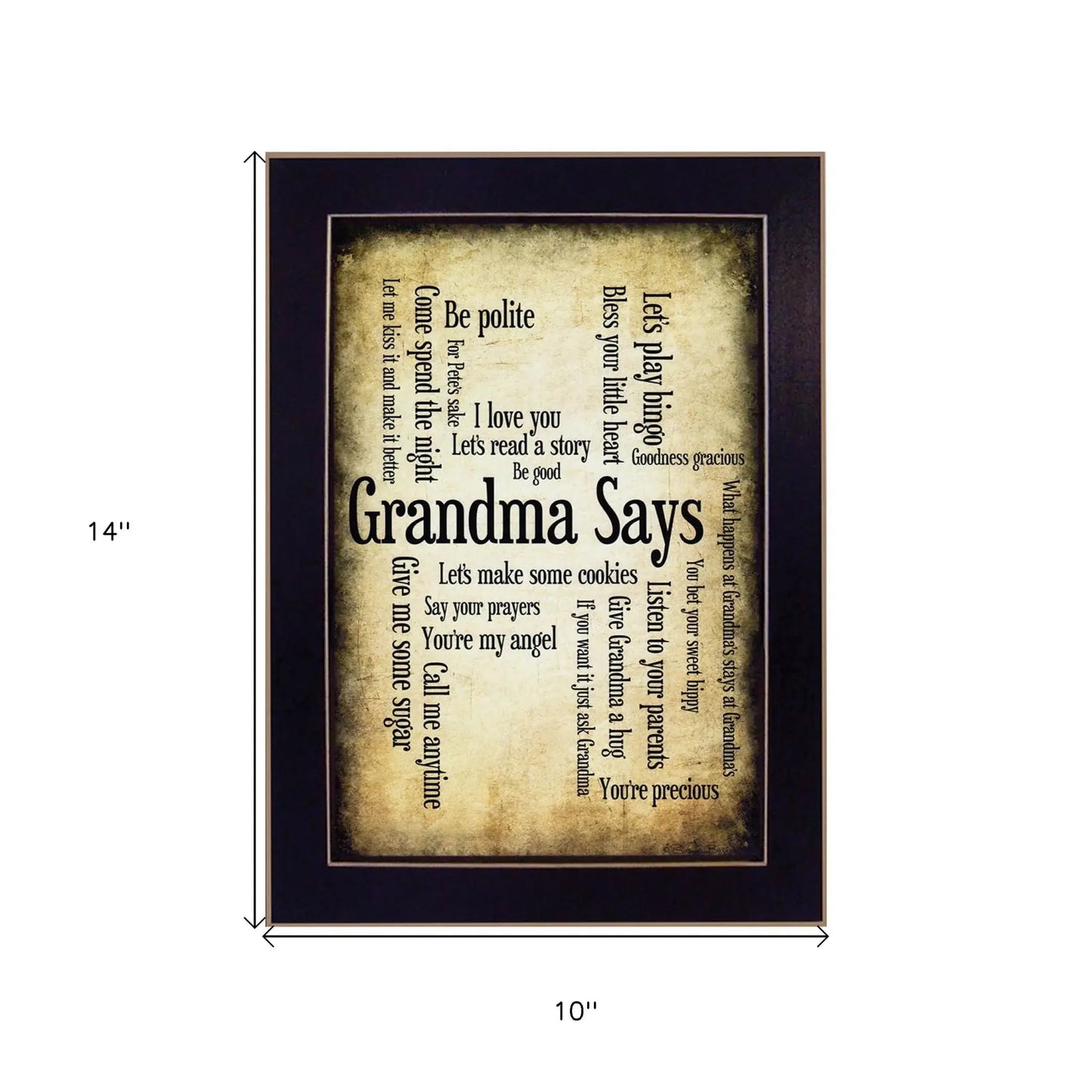Grandma Says 1 Black Framed Print Wall Art - Homeroots - Flyclothing LLC