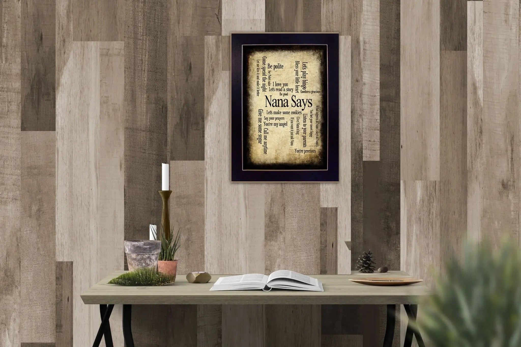 Nana Says Black Framed Print Wall Art - Homeroots - Flyclothing LLC