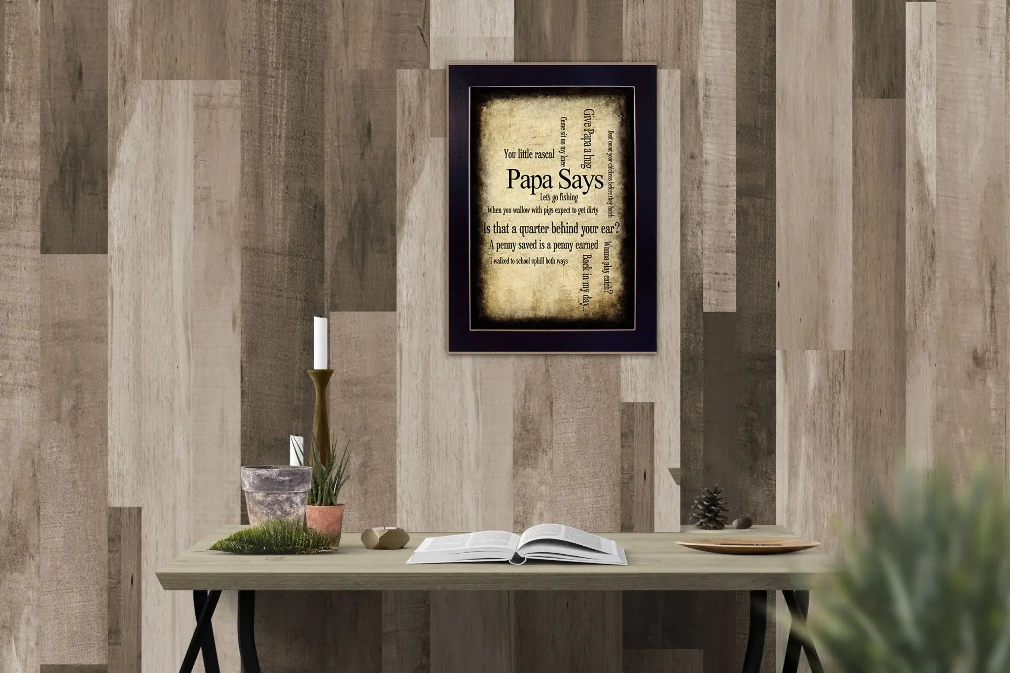 Papa Says Black Framed Print Wall Art - Homeroots - Flyclothing LLC