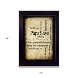 Papa Says Black Framed Print Wall Art - Homeroots - Flyclothing LLC