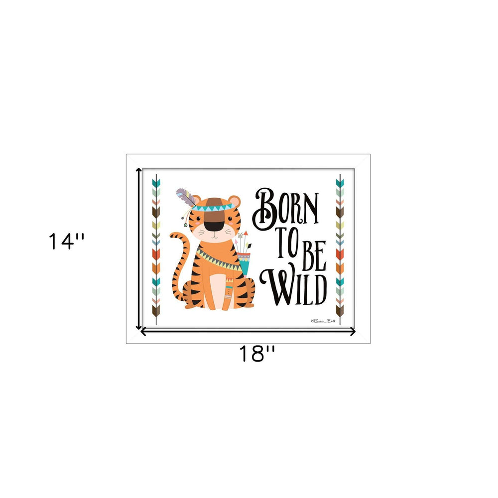 Born to be Wild 2 White Framed Print Wall Art - Homeroots - Flyclothing LLC