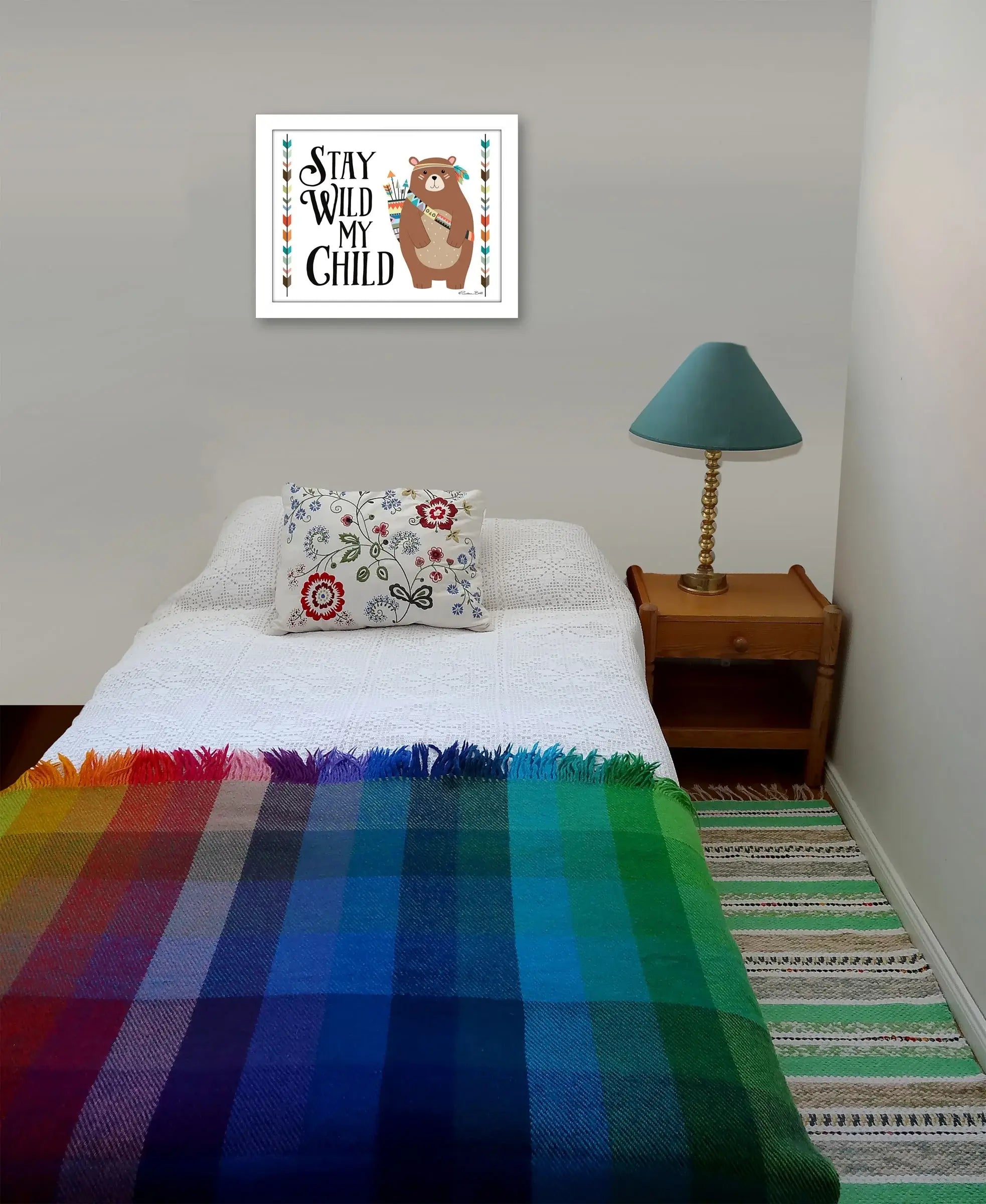 Stay Wild My Child 2 White Framed Print Wall Art - Homeroots - Flyclothing LLC