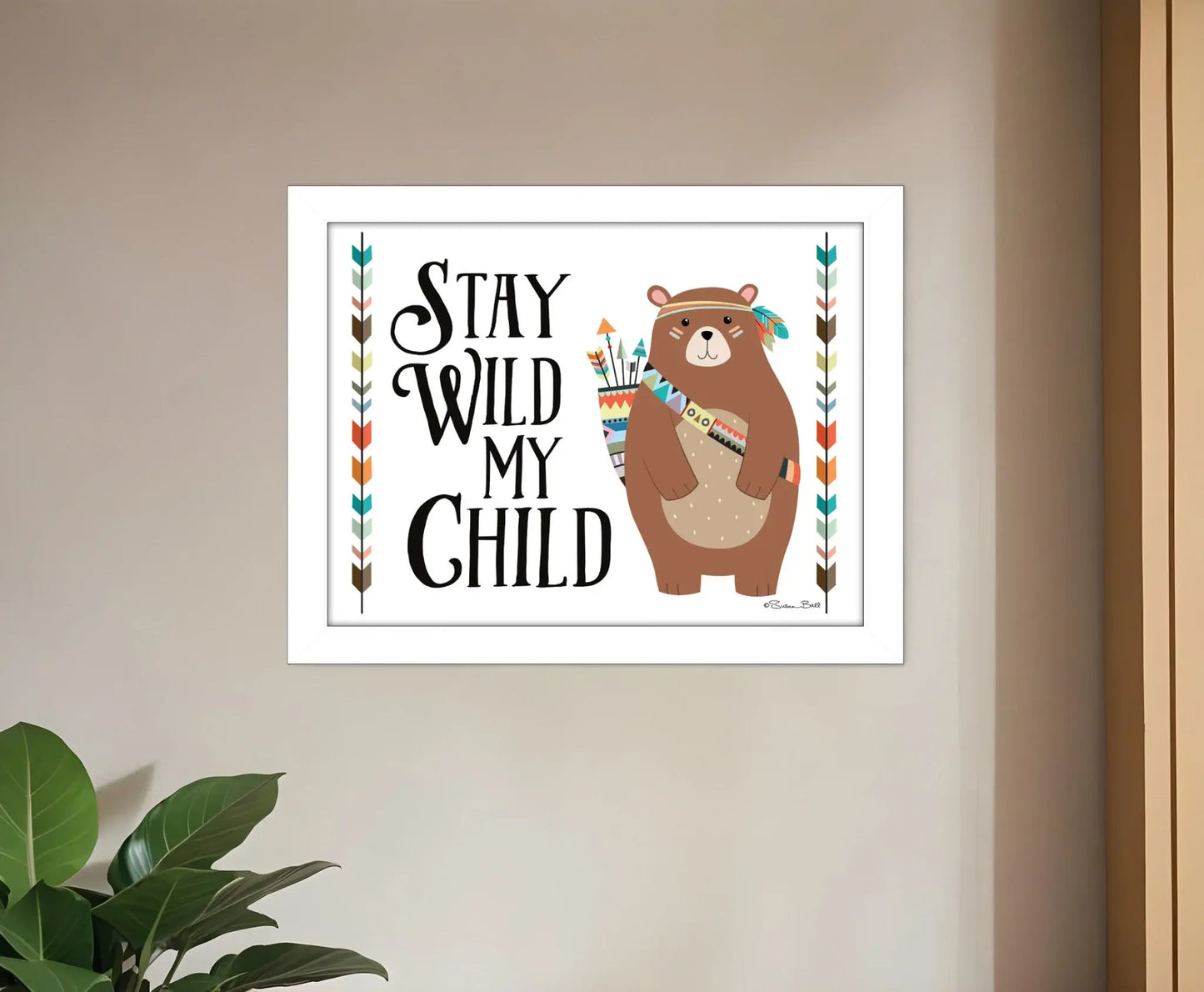 Stay Wild My Child 2 White Framed Print Wall Art - Homeroots - Flyclothing LLC
