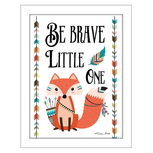 Be Brave Little One 2 White Framed Print Wall Art - Homeroots - Flyclothing LLC