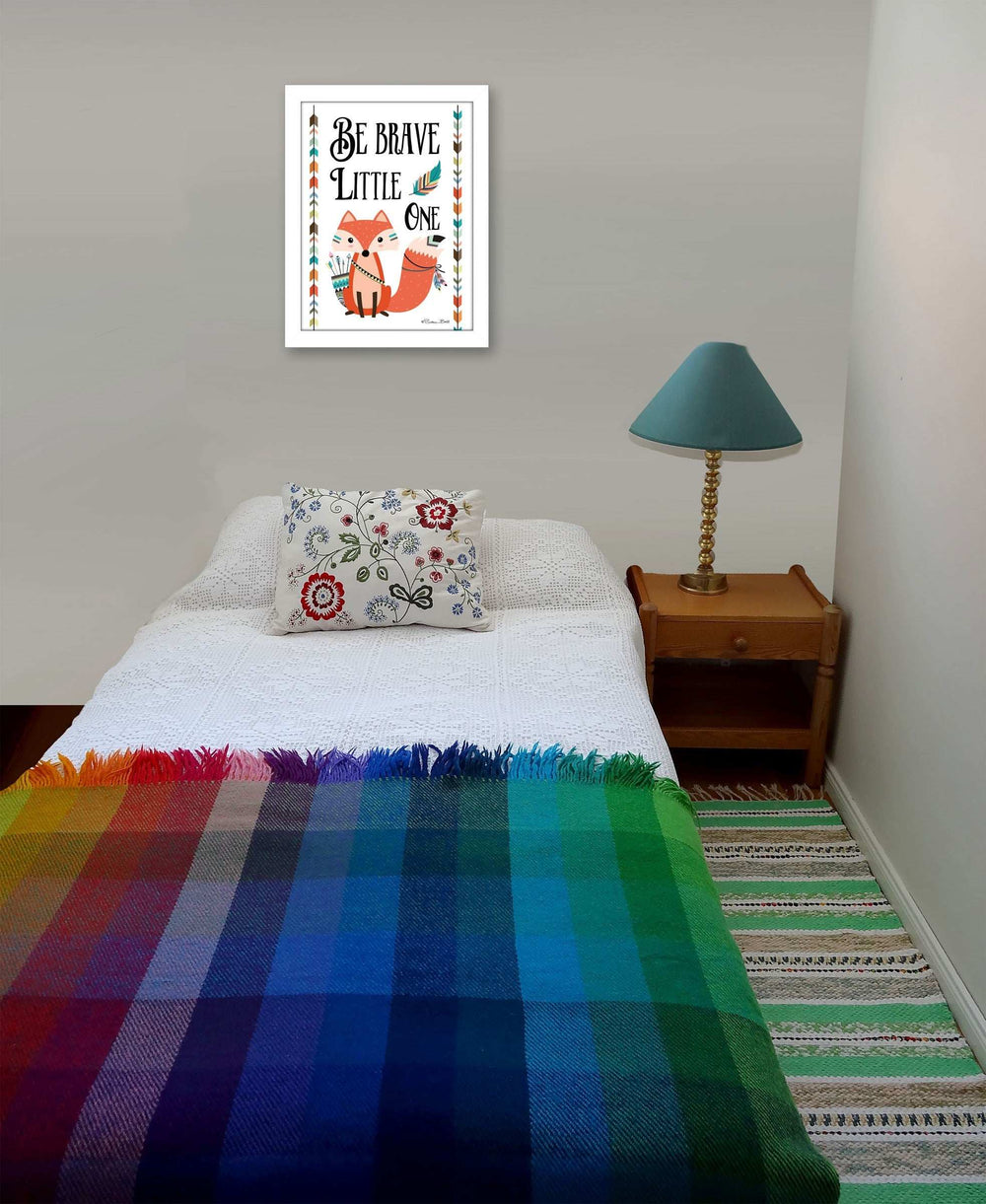 Be Brave Little One 2 White Framed Print Wall Art - Homeroots - Flyclothing LLC