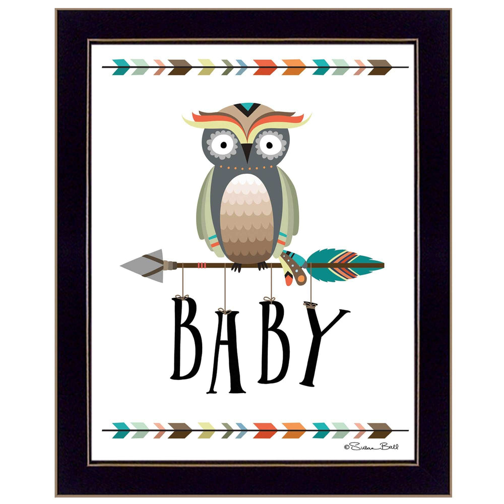 Owl Baby 1 Black Framed Print Wall Art - Homeroots - Flyclothing LLC