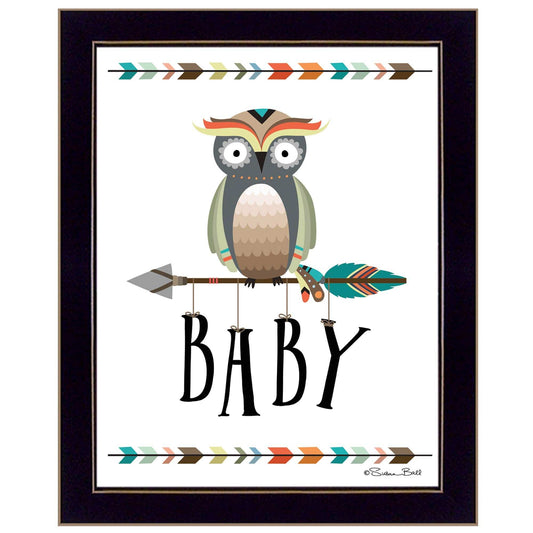 Owl Baby 1 Black Framed Print Wall Art - Homeroots - Flyclothing LLC