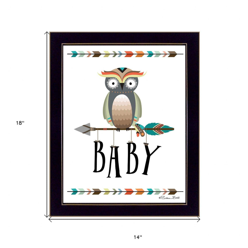 Owl Baby 1 Black Framed Print Wall Art - Homeroots - Flyclothing LLC