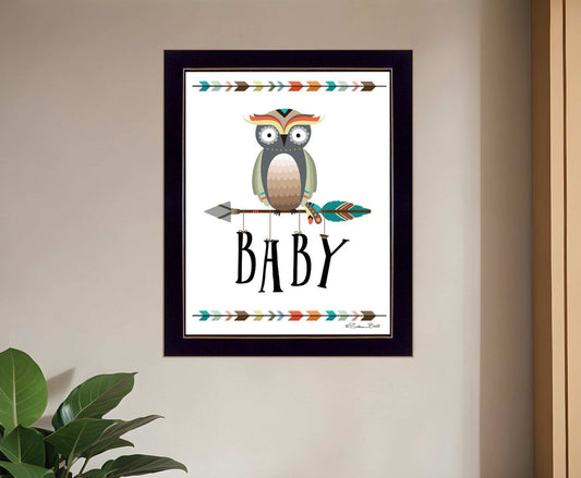 Owl Baby 1 Black Framed Print Wall Art - Homeroots - Flyclothing LLC