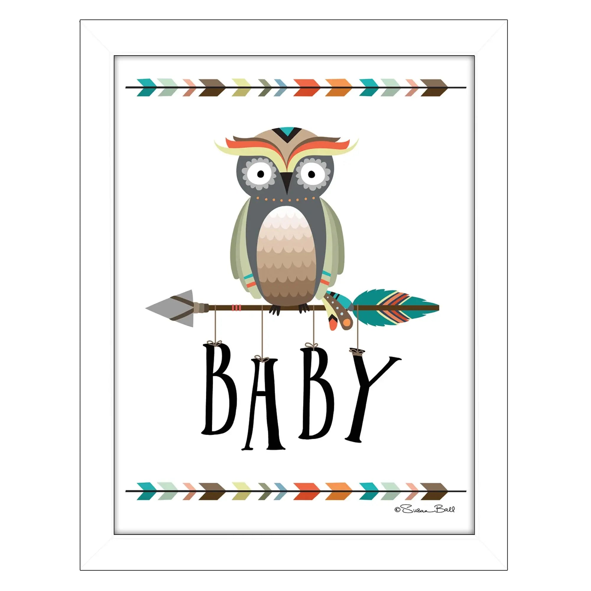 Owl Baby 2 White Framed Print Wall Art - Homeroots - Flyclothing LLC
