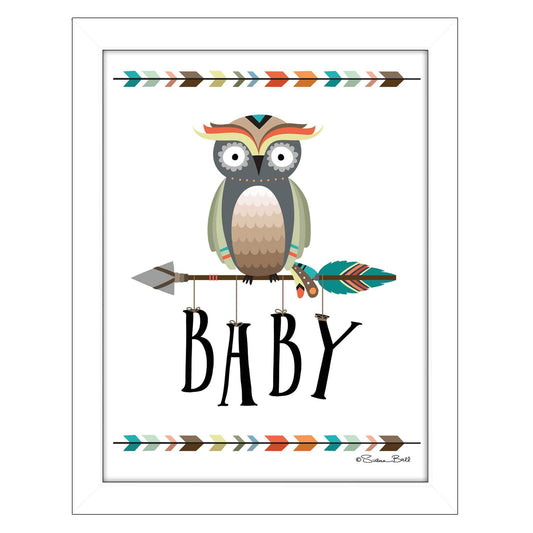 Owl Baby 2 White Framed Print Wall Art - Homeroots - Flyclothing LLC