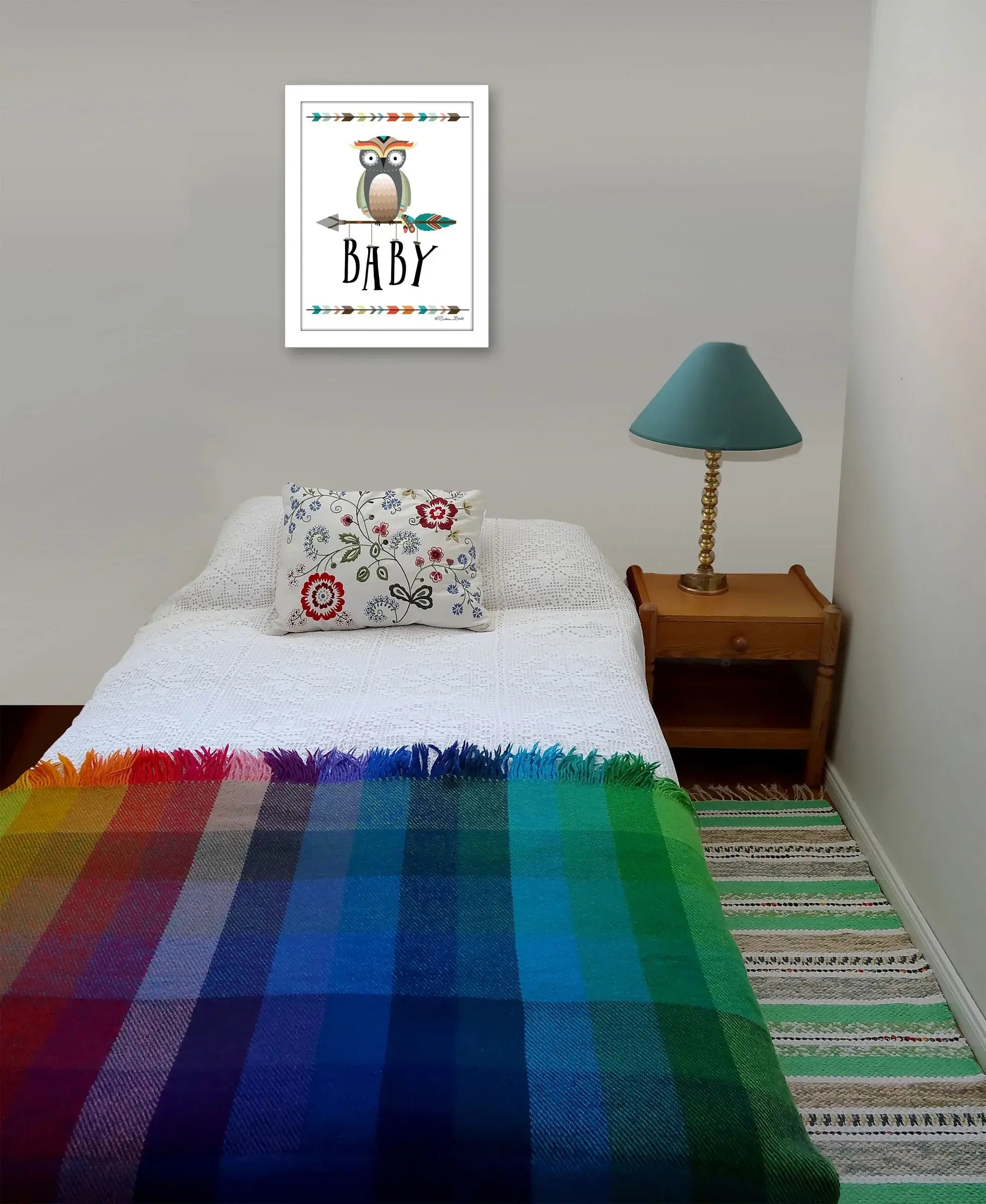 Owl Baby 2 White Framed Print Wall Art - Homeroots - Flyclothing LLC