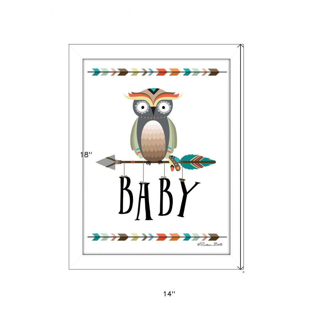 Owl Baby 2 White Framed Print Wall Art - Homeroots - Flyclothing LLC