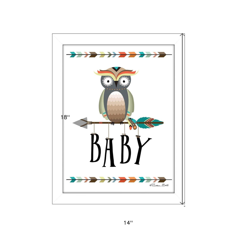 Owl Baby 2 White Framed Print Wall Art - Homeroots - Flyclothing LLC