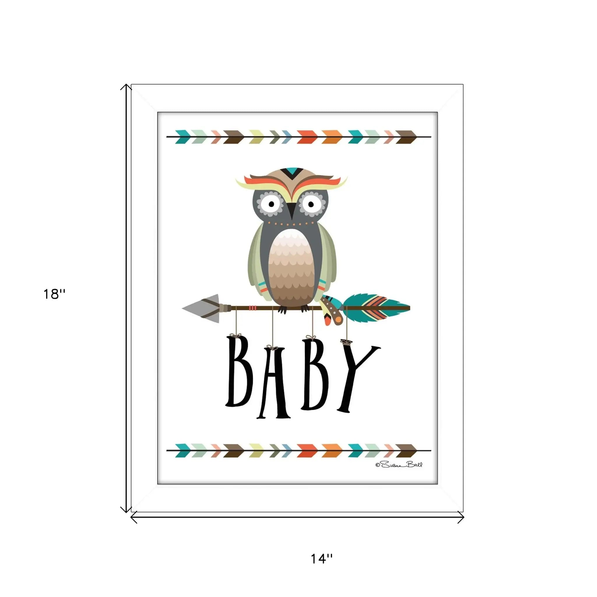 Owl Baby 2 White Framed Print Wall Art - Homeroots - Flyclothing LLC