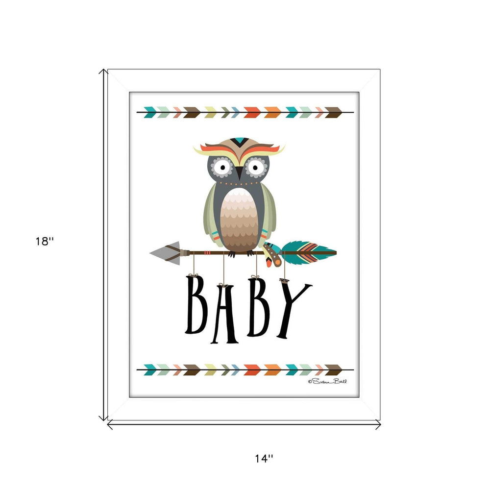 Owl Baby 2 White Framed Print Wall Art - Homeroots - Flyclothing LLC