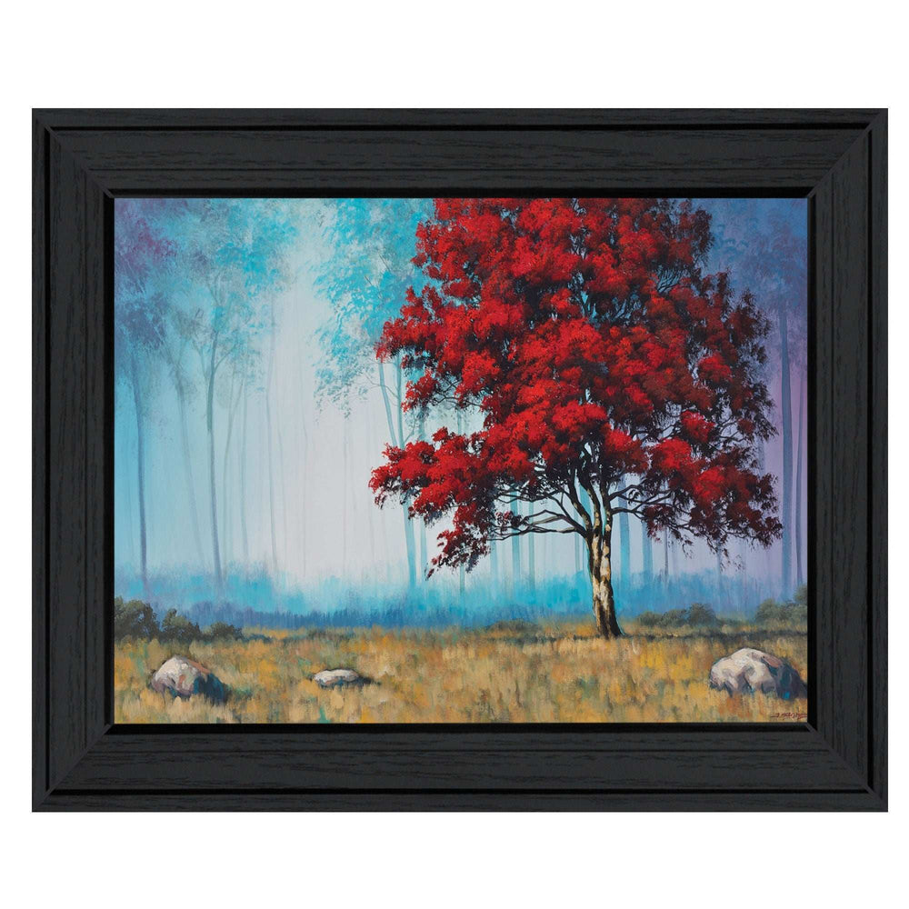 Red Tree 2 Black Framed Print Wall Art - Homeroots - Flyclothing LLC