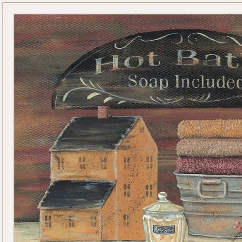 Set Of Four Country Bathroom White Framed Print Bathroom Wall Art - Homeroots - Flyclothing LLC