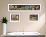 Set Of Three COUNTRY BATH White Framed Print Bathroom Wall Art - Homeroots - Flyclothing LLC