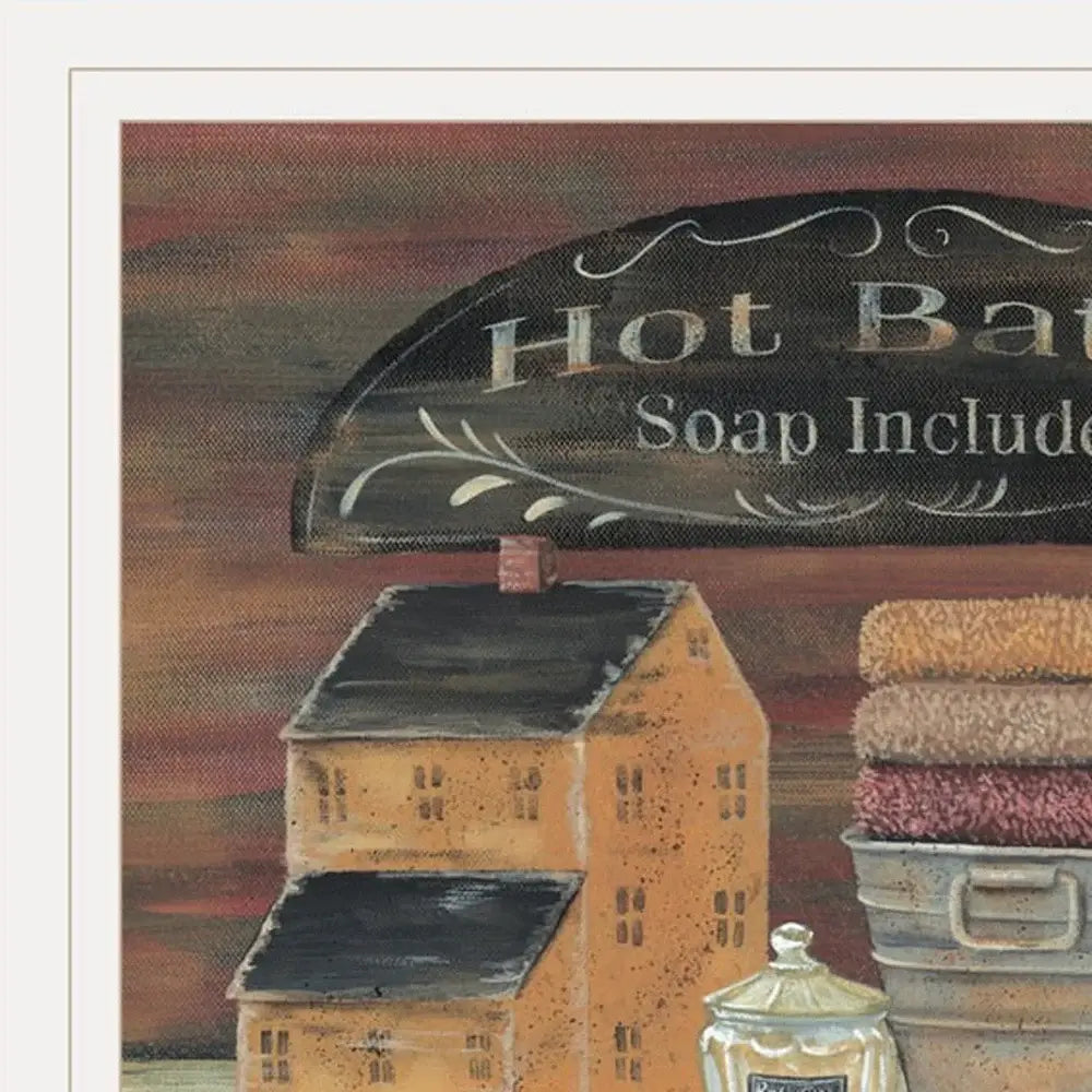 Set Of Four Country Bathroom White Framed Print Bathroom Wall Art - Homeroots - Flyclothing LLC