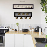 Set Of Two Heart Of The Home Black Framed Kitchen Wall Art With Seven Peg Mug Rack - Homeroots - Flyclothing LLC