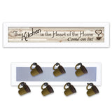Set Of Two The Kitchen with Seven Peg Mug Rack White Framed Print Kitchen Wall Art - Homeroots - Flyclothing LLC