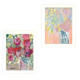 Set Of Two Pastel Bouquets Maybe Shes a Wildflower White Framed Print Wall Art - Homeroots - Flyclothing LLC