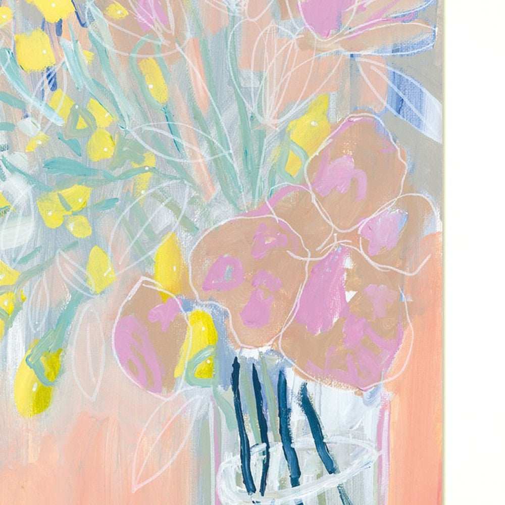 Set Of Two Pastel Bouquets Maybe Shes a Wildflower White Framed Print Wall Art - Homeroots - Flyclothing LLC