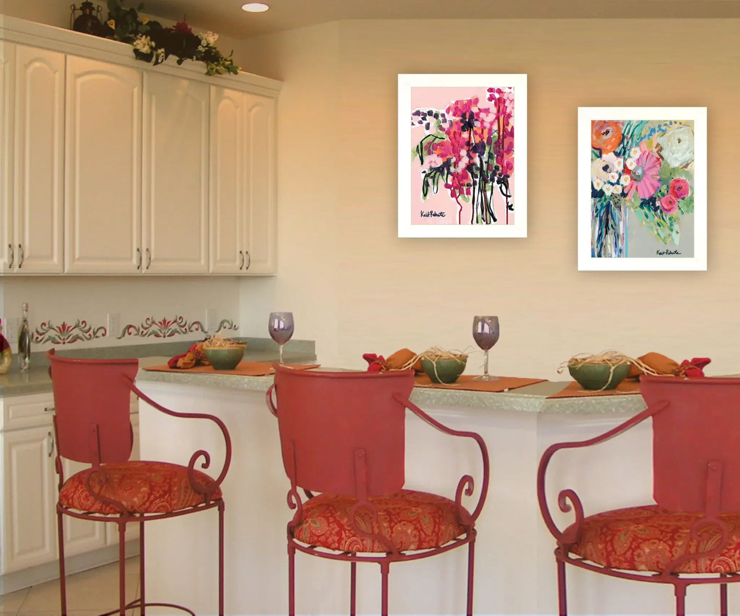 Set Of Two Garden Flowers White Framed Print Wall Art - Homeroots - Flyclothing LLC