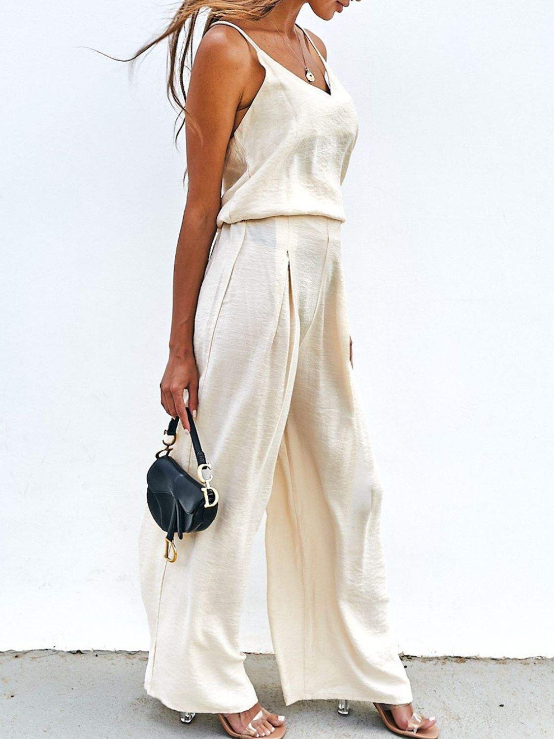 Spaghetti Strap Cami and Wide Leg Pants Set - Trendsi - Flyclothing LLC
