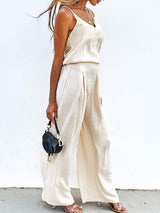 Spaghetti Strap Cami and Wide Leg Pants Set - Trendsi - Flyclothing LLC