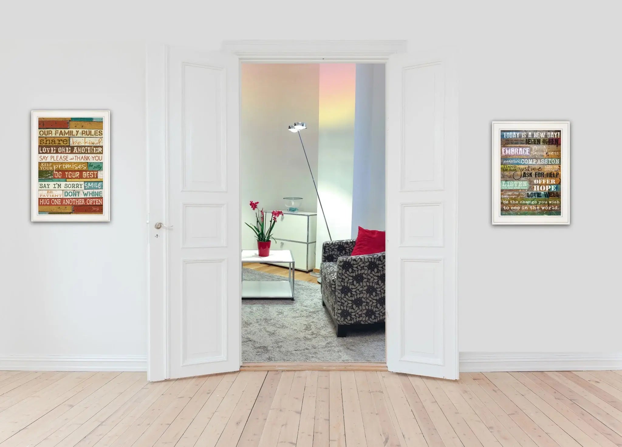 Set Of Two Today Is White Framed Print Wall Art - Homeroots - Flyclothing LLC