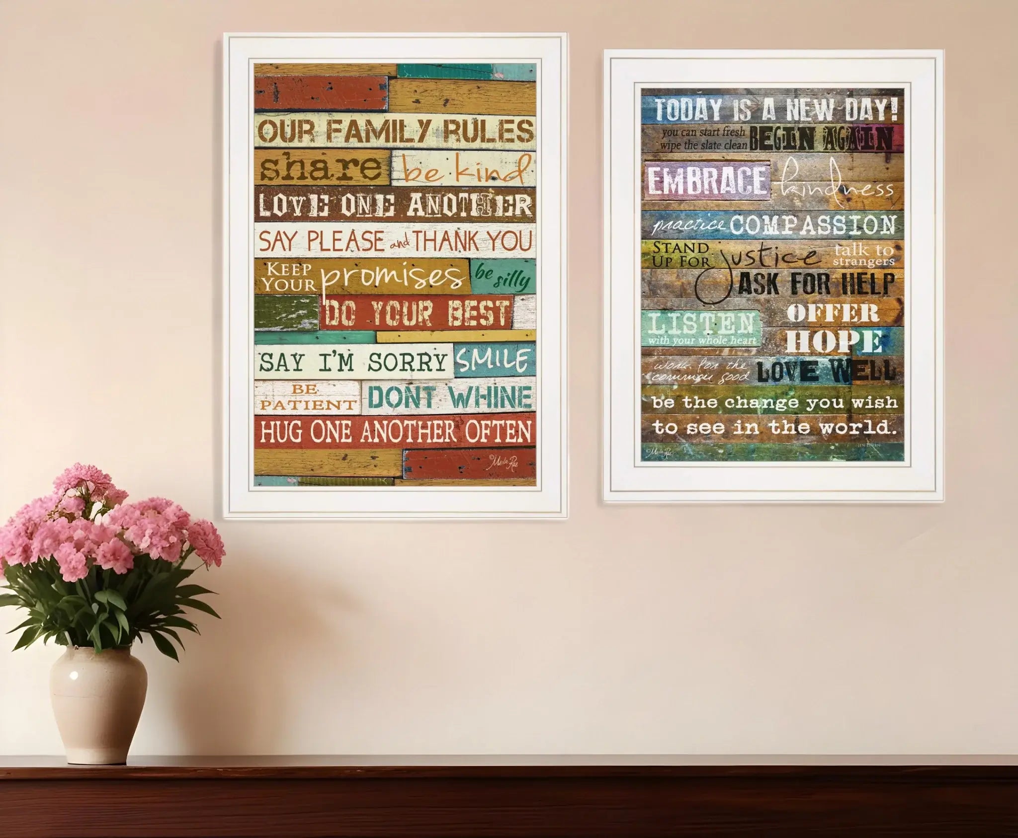Set Of Two Today Is White Framed Print Wall Art - Homeroots - Flyclothing LLC