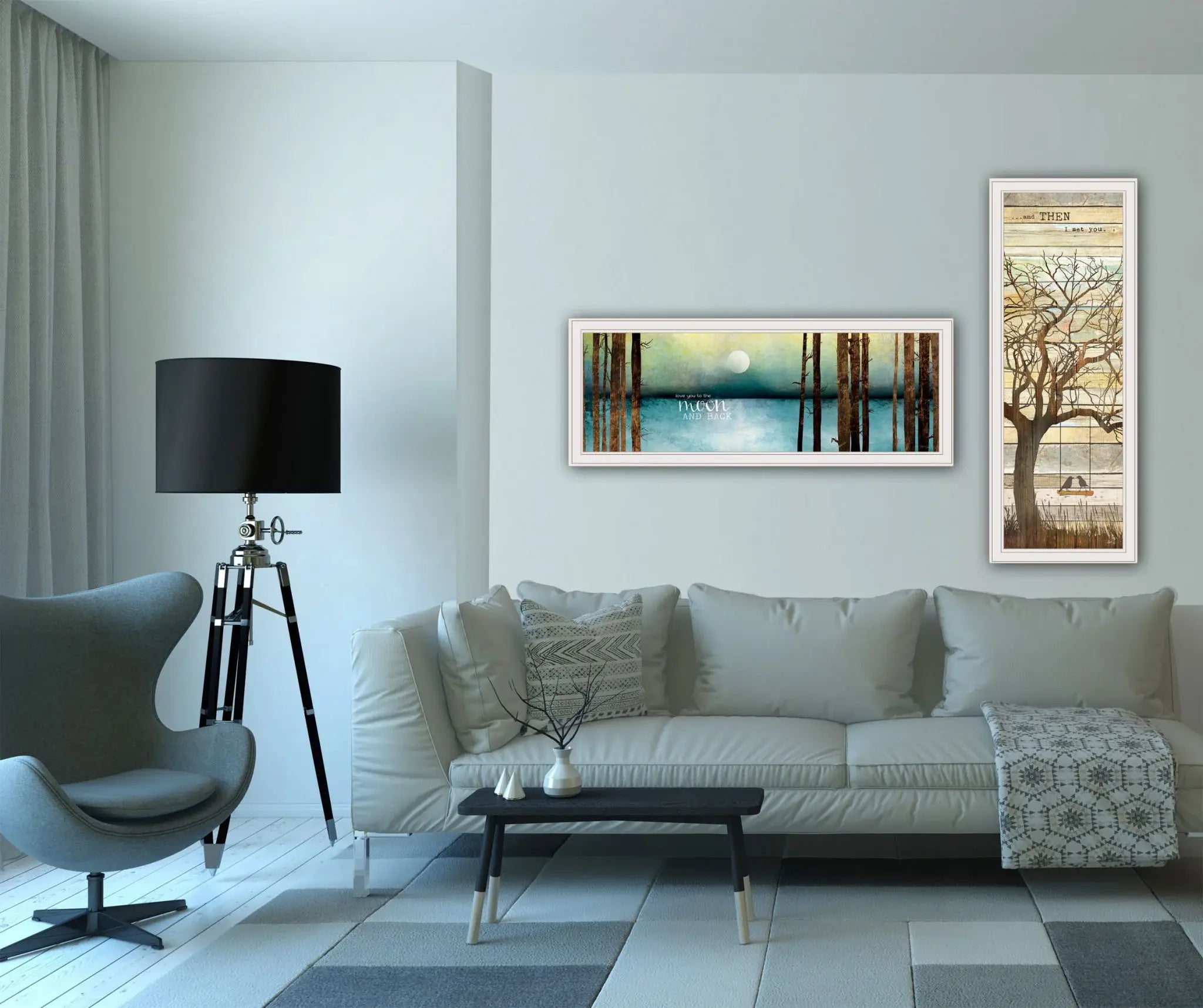 Set Of Two I met You or Living your Dreams 2 White Framed Print Wall Art - Homeroots - Flyclothing LLC