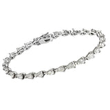 415803 - Rhodium Brass Bracelet with AAA Grade CZ  in Clear - Alamode