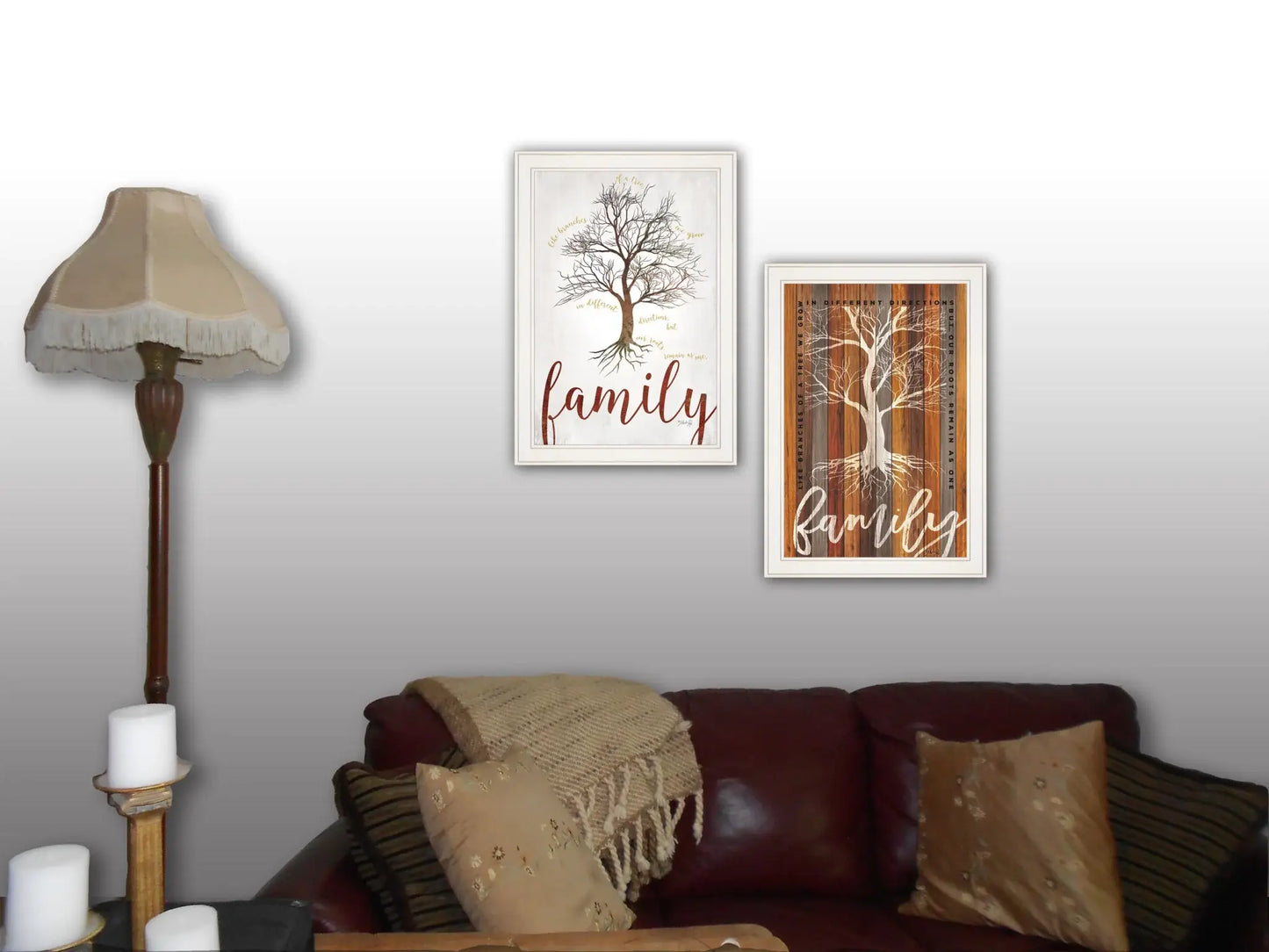 Set Of Two Family Tree or Roots White Framed Print Wall Art - Homeroots - Flyclothing LLC