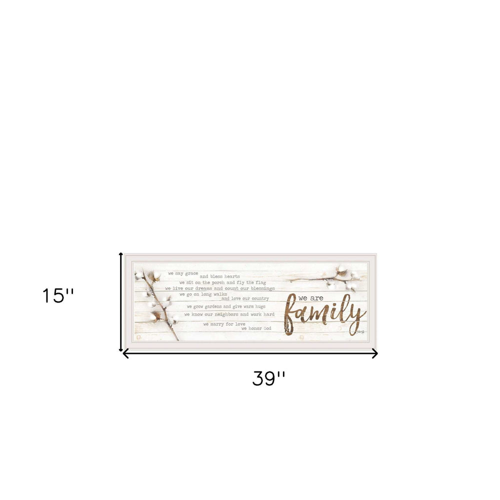 Set Of Two We are Family 2 White Framed Print Wall Art - Homeroots - Flyclothing LLC