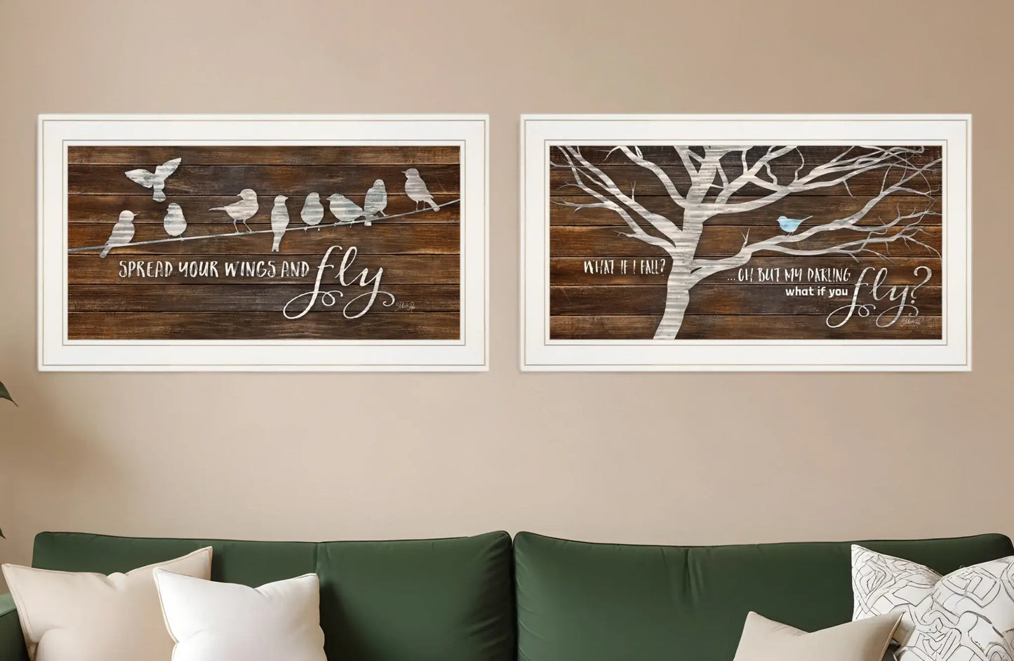 Set Of Two Spread Your Wings 1 White Framed Print Wall Art - Homeroots - Flyclothing LLC