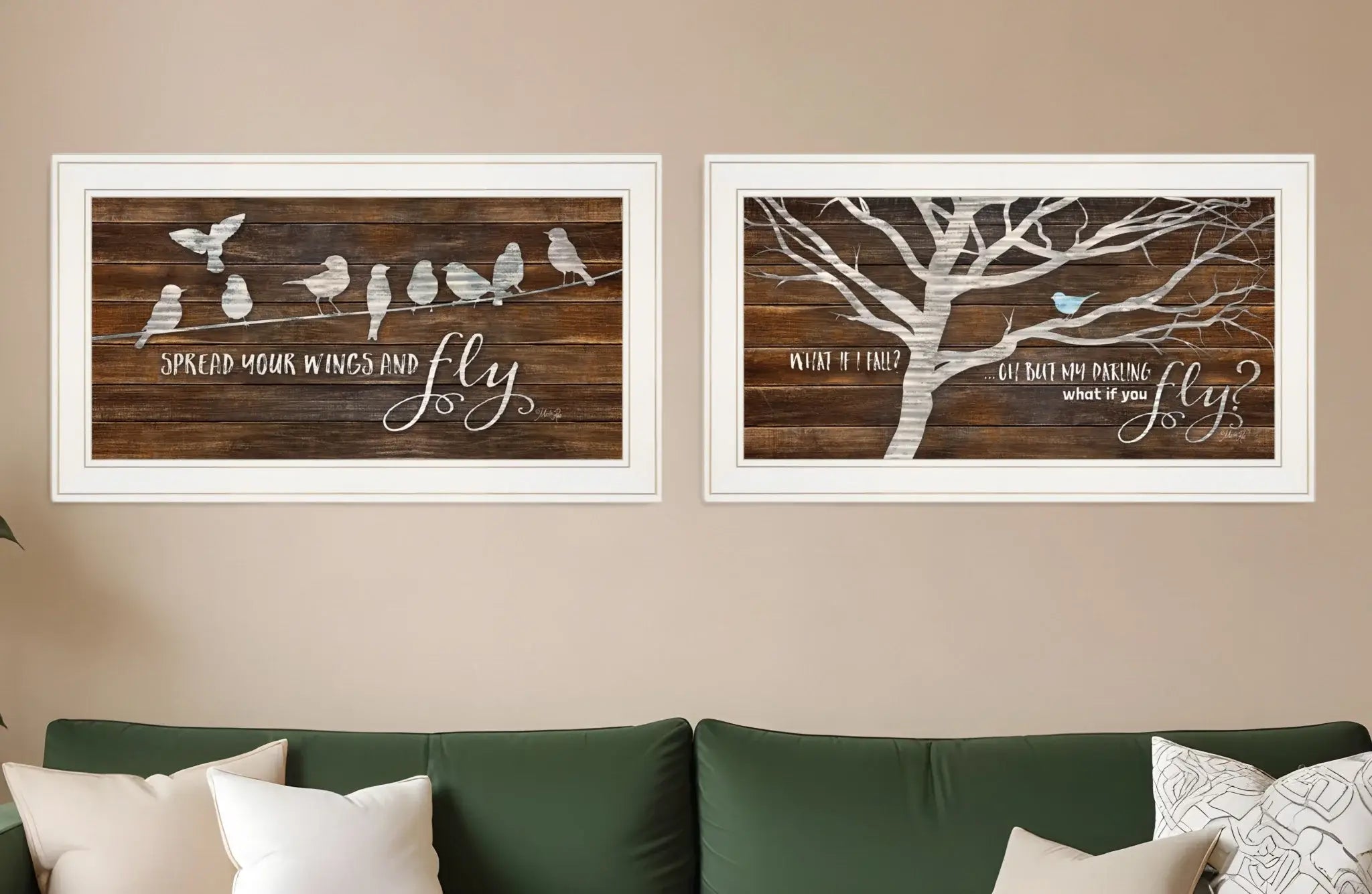 Set Of Two Spread Your Wings 1 White Framed Print Wall Art - Homeroots - Flyclothing LLC