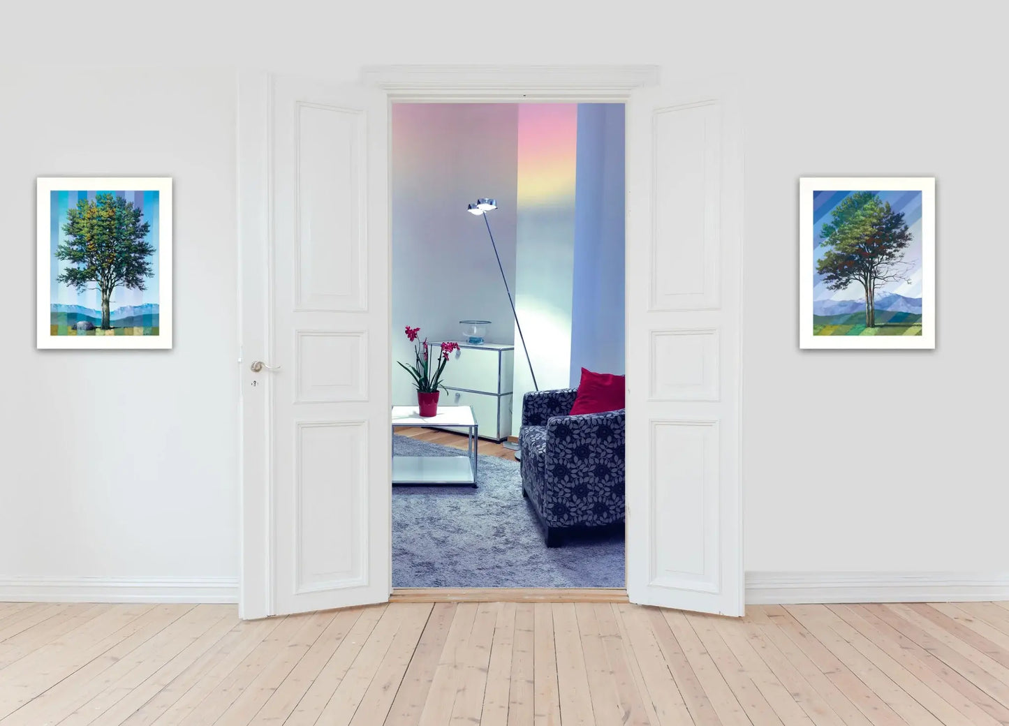 Set Of Two Catching Light as Time Passes White Framed Print Wall Art - Homeroots - Flyclothing LLC