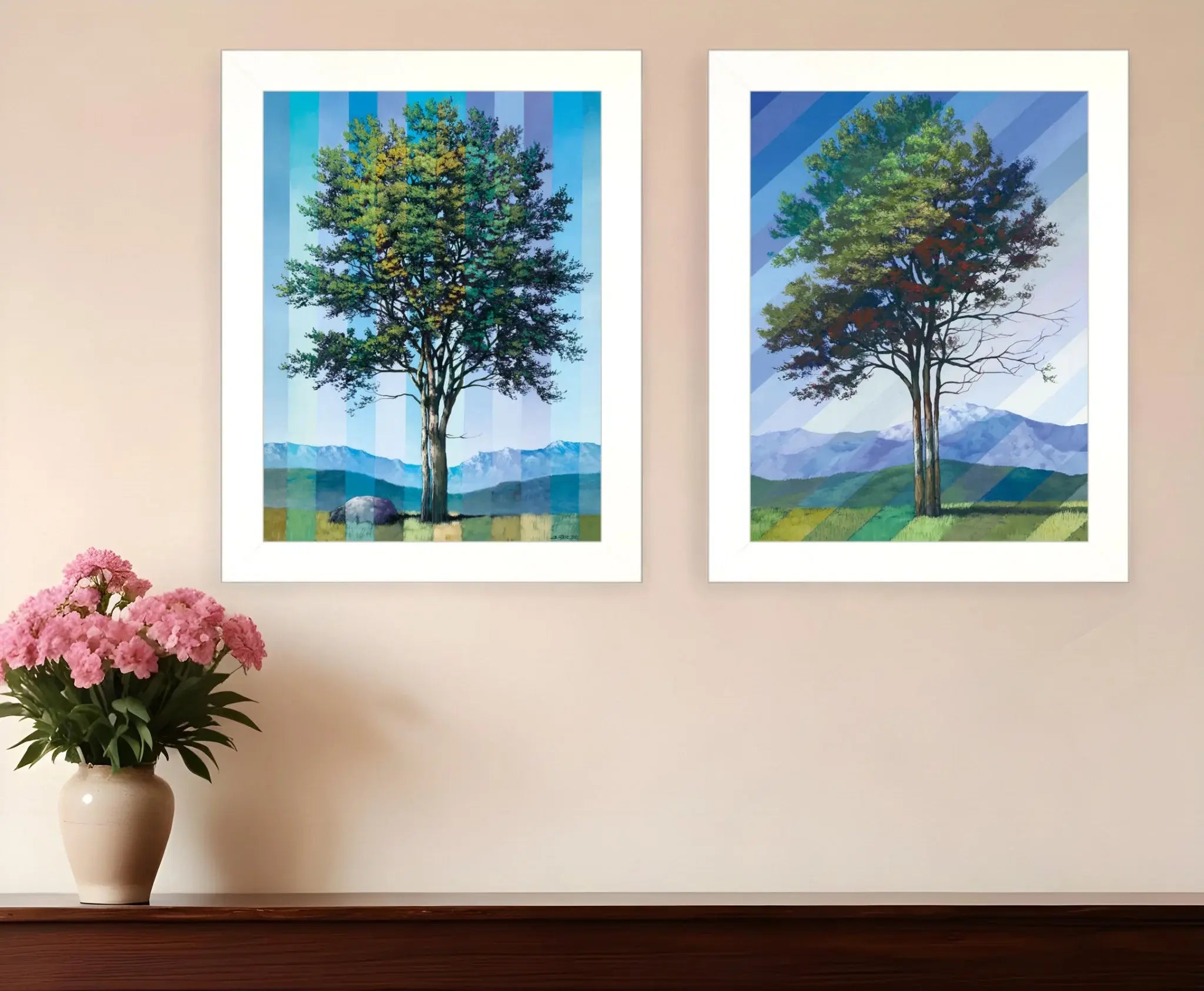 Set Of Two Catching Light as Time Passes White Framed Print Wall Art - Homeroots - Flyclothing LLC