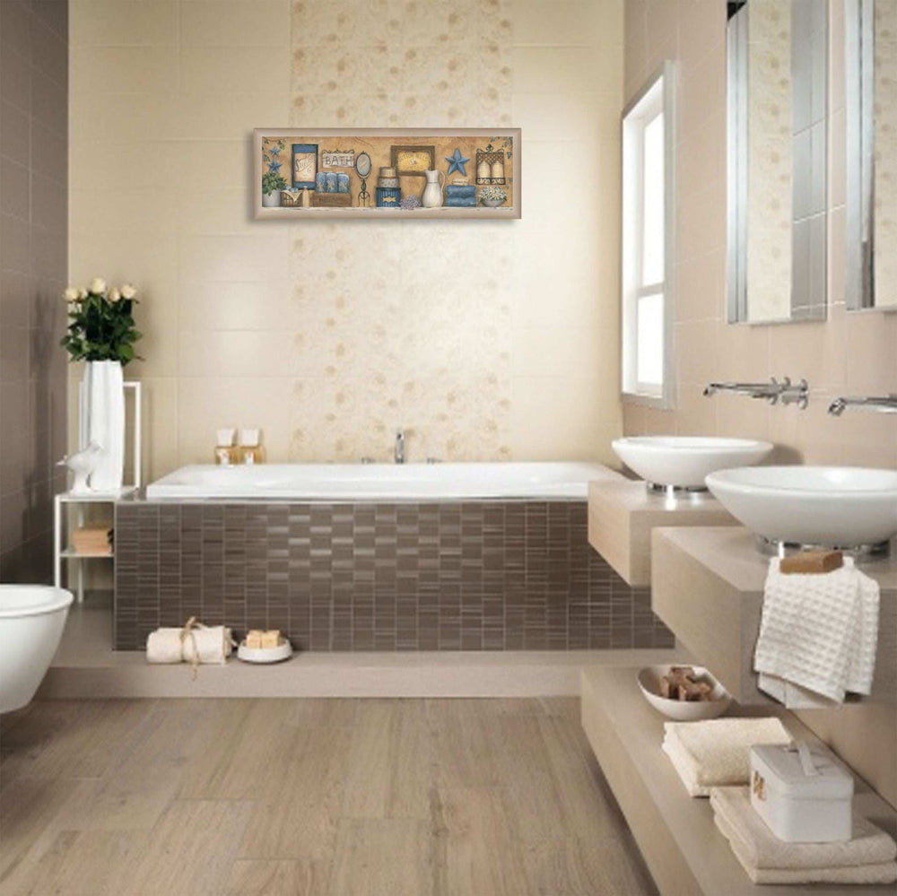 Starlight Bath 4 Brown Framed Print Bathroom Wall Art - Homeroots - Flyclothing LLC