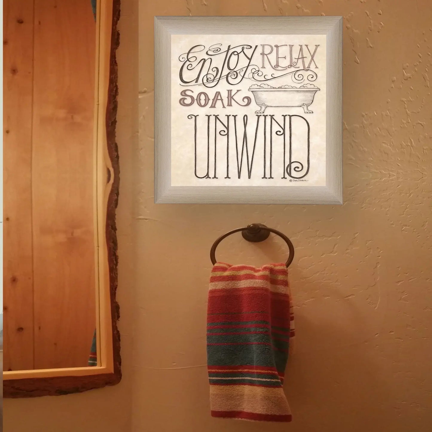 Soak and Relax 1 Brown Framed Print Bathroom Wall Art - Homeroots - Flyclothing LLC
