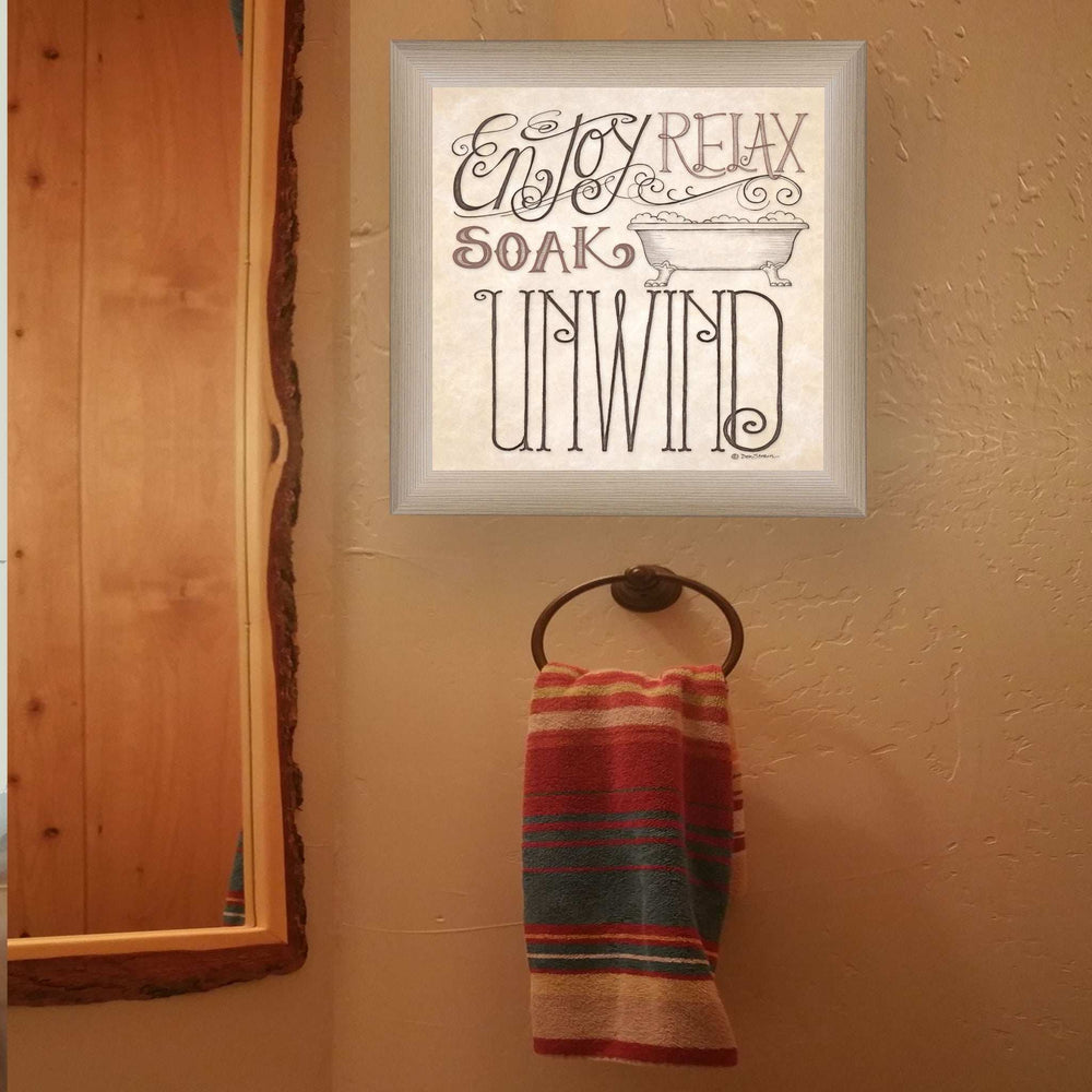 Soak and Relax 1 Brown Framed Print Bathroom Wall Art - Homeroots - Flyclothing LLC