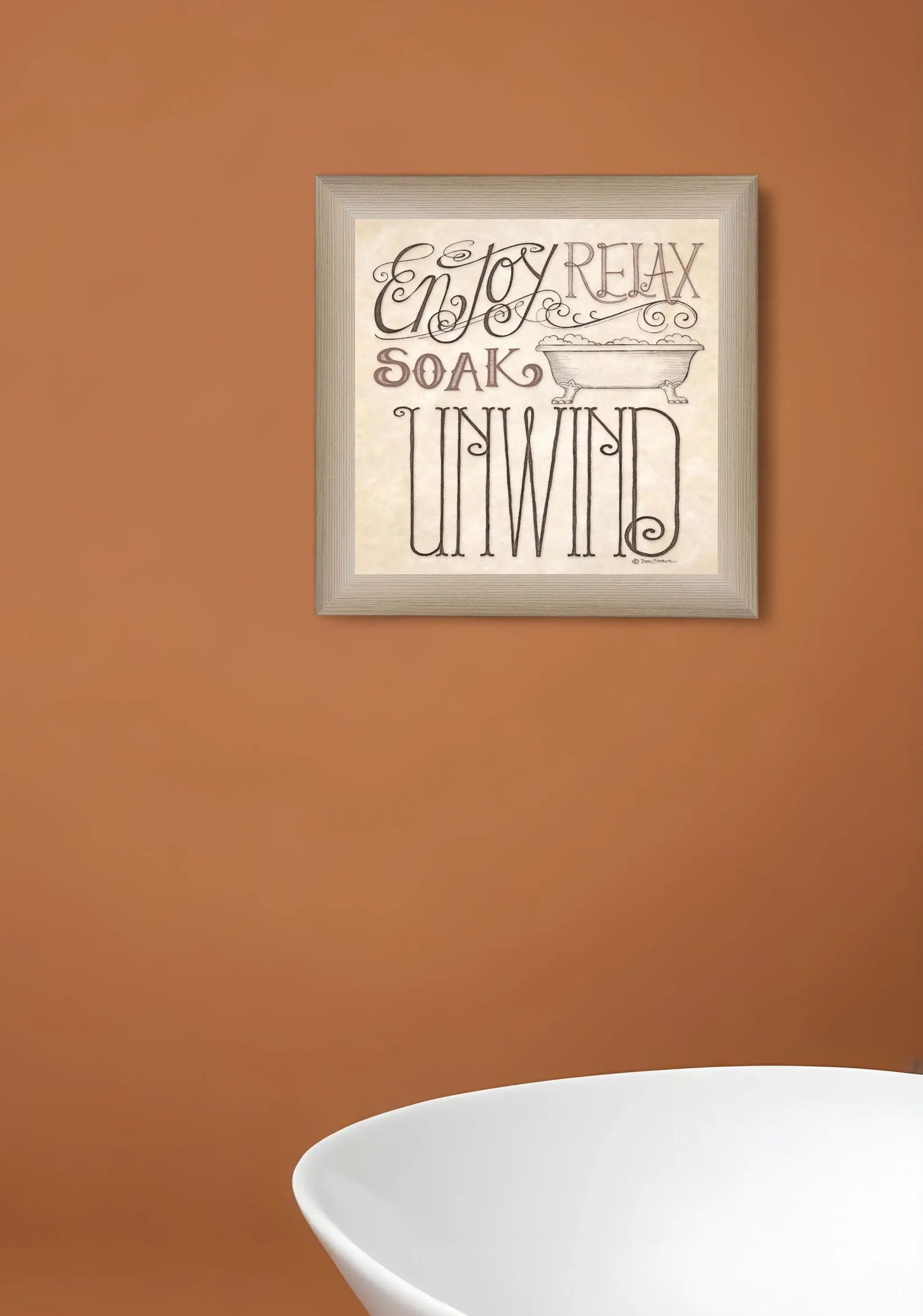Soak and Relax 1 Brown Framed Print Bathroom Wall Art - Homeroots - Flyclothing LLC