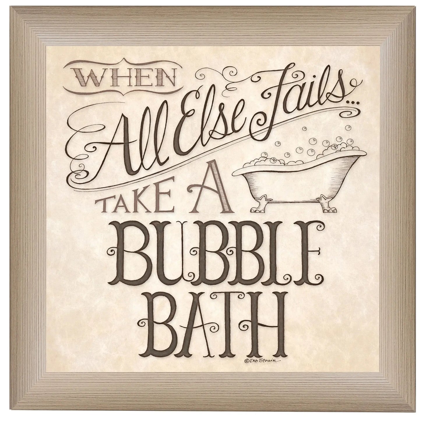 When All Else Fails 1 Brown Framed Print Bathroom Wall Art - Homeroots - Flyclothing LLC