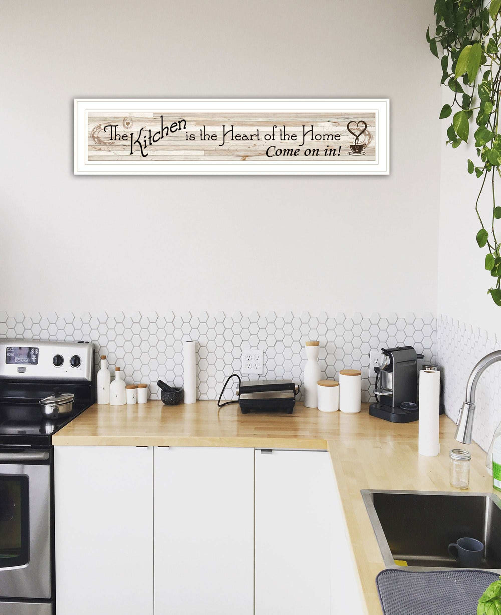 Kitchen Is The Heart of The Home White Framed Print Kitchen Wall Art - Homeroots - Flyclothing LLC