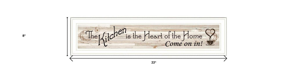 Kitchen Is The Heart of The Home White Framed Print Kitchen Wall Art - Homeroots - Flyclothing LLC