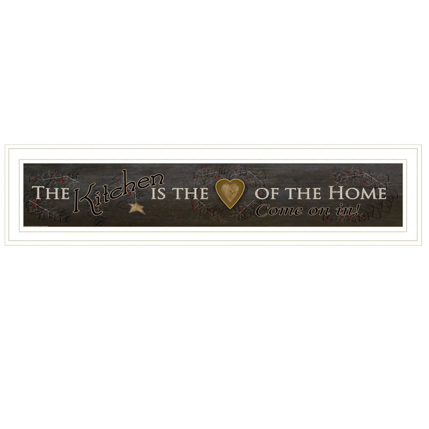 Kitchen is the Heart of the Home 11 White Framed Print Kitchen Wall Art - Homeroots - Flyclothing LLC