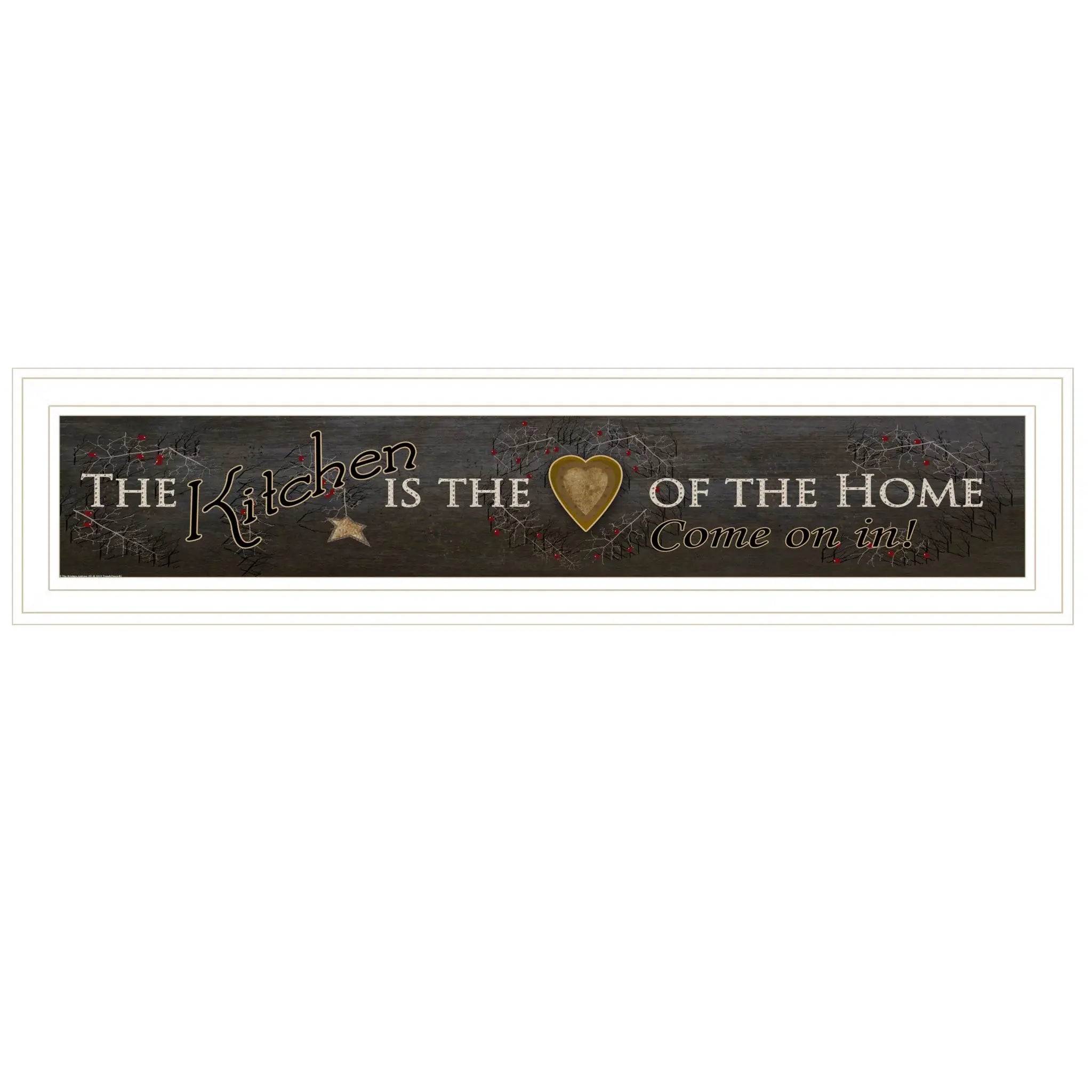 Kitchen is the Heart of the Home 11 White Framed Print Kitchen Wall Art - Homeroots - Flyclothing LLC